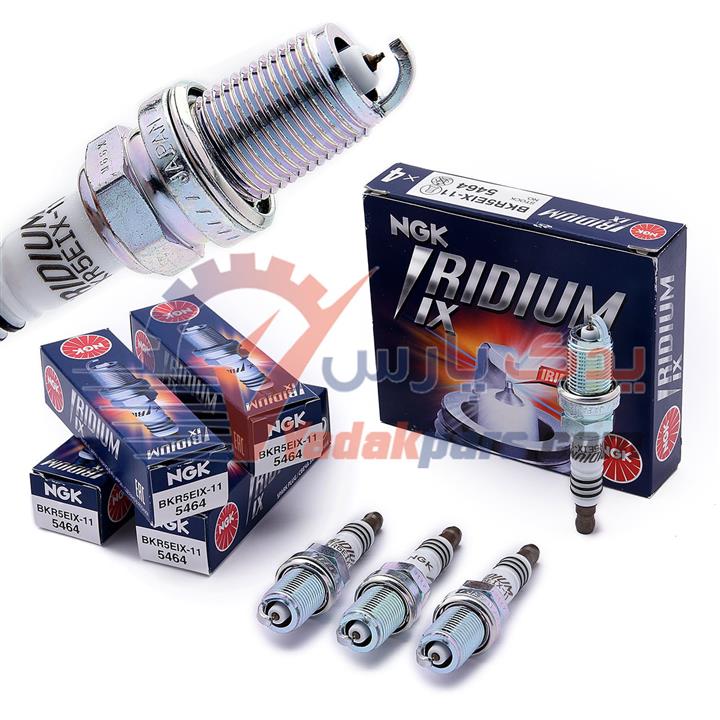 شمع ایریدیم ix پایه کوتاه فیلر۱۱کد گرم برند ان جی کا NGK(بسته۴عددی) NGK Spark Plug BKR5EIX-11 5464 Iridium IX JAPAN